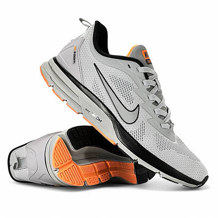 Чоловічі літні кросівки Nike Zoom текстильні з сіткою сірі весняні, фото 1