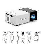 Портативний міні-проєктор Q1 LED для дому, з HDMI, USB та Flash роз'ємами, чорний, фото 4