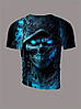 Футболка чоловіча 3D принт Страшний череп у капюшоні термо дихаюча літня XL 54, фото 3