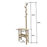 Вішак для одягу підлоговий дерев'яний з полицями, фото 8