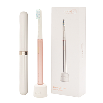 Відбілювальна звукова зубна щітка MEDICA+ Lux 10ХN Portable Rose Gold