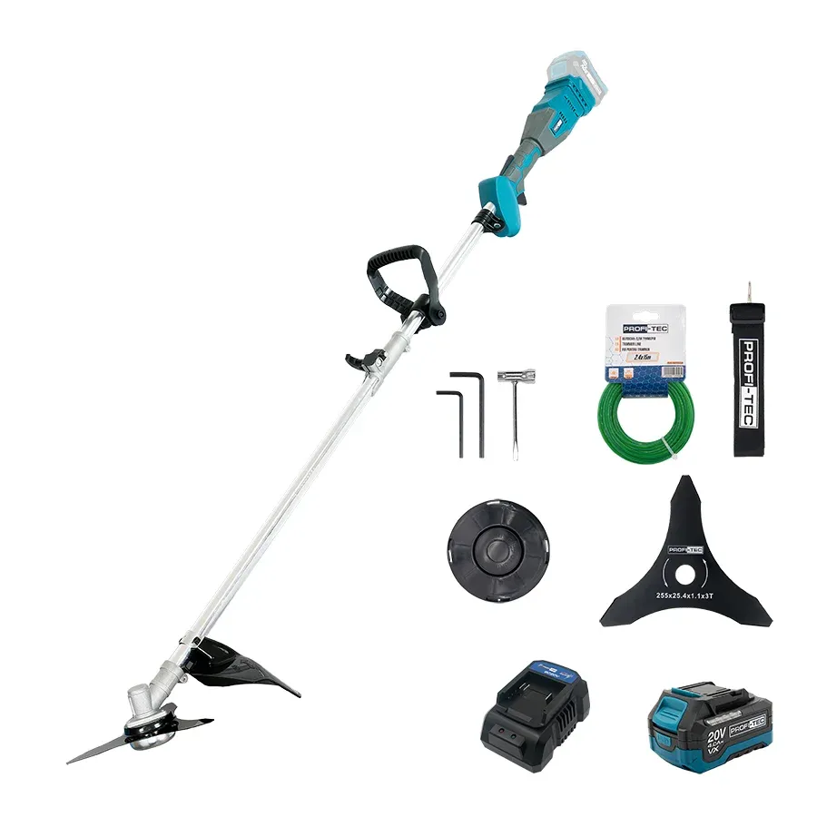 Потужна акумуляторна коса PROFI-TEC PGT9520 POWERLine : з АКБ 20V 4.0 Ah+ЗП (006990), фото 1