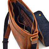 Чоловіча шкіряна сумка через плече з клапаном TARWA RY-1047-3md теракот, фото 2