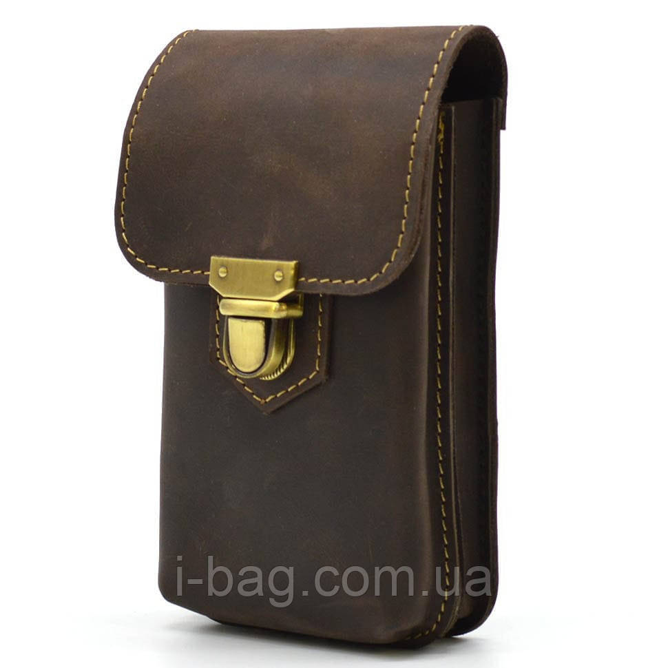 Шкіряна сумка чохол на пояс коричнева TARWA RC-2092-3md, фото 1