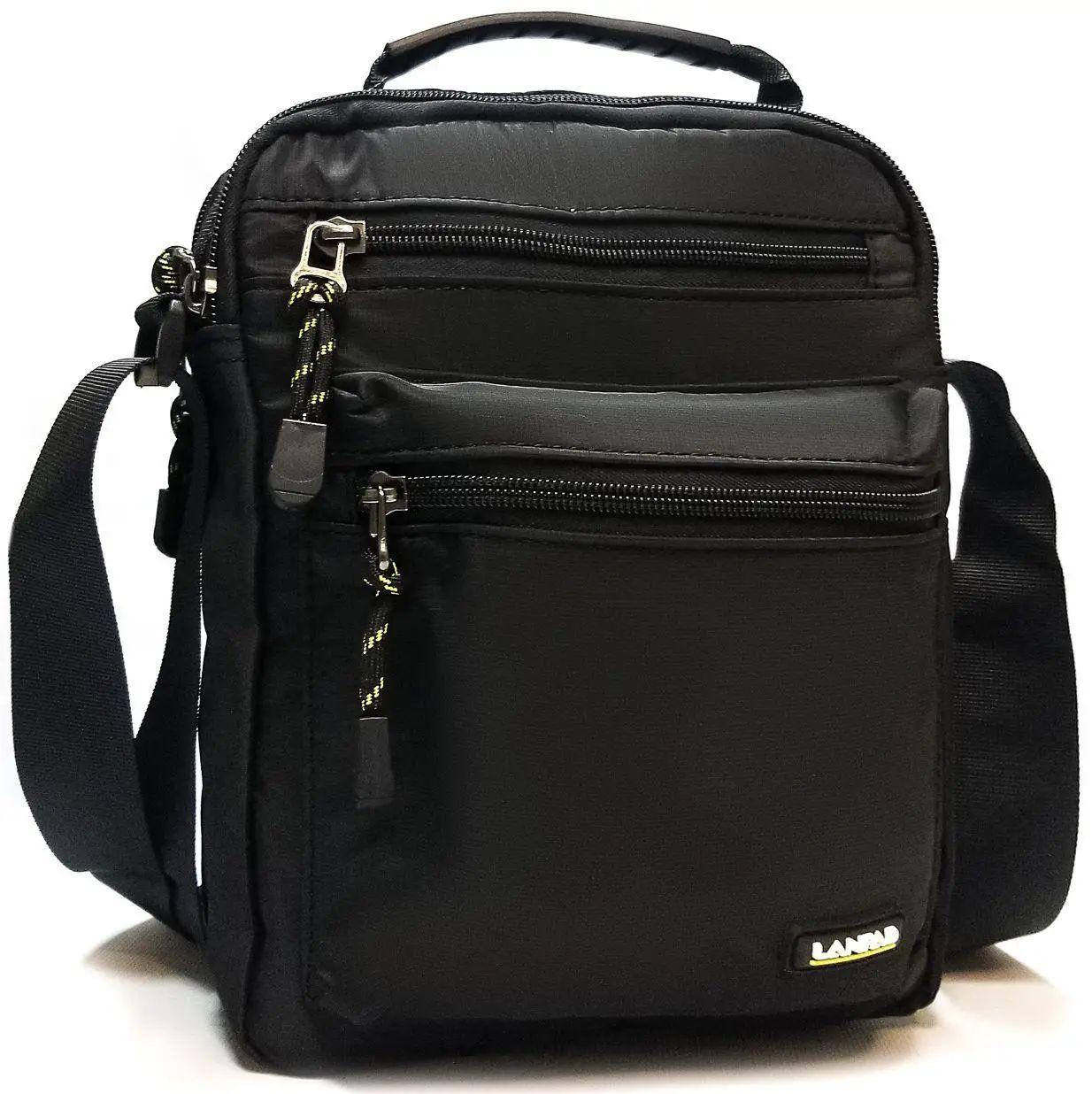 Сумка тканинна LANPAD чоловіча 21х25х11 см Чорний (LAN3791 black), фото 1