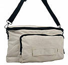 Сумка на коляску Baby Go з водовідштовхувальним покриттям та карабінами (бежева 30×18×13 см), фото 4