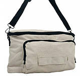 Сумка на коляску Adamex з водовідштовхувальним покриттям та карабінами (бежева, 30×18×13 см).solve, фото 4