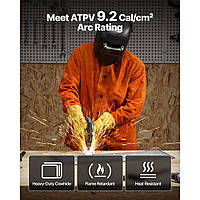 Зварювальна куртка VEVOR з вогнестійкої шкіри, захисний одяг, розмір XL