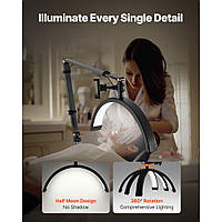 VEVOR Half Moon Light Eyelash Light LED Beauty Salon Light 2 in 1 LED Salon