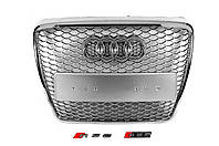 Передняя Решетка RS-Style (Серый с Хромом) для Ауди A6 C6 2004-2011 гг