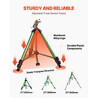 Телескопічний штатив для зрошувача VEVOR, комплект з 2 штук, з латунною головкою та з'єднанням G3/4 дюйма, потужний зрошувач для