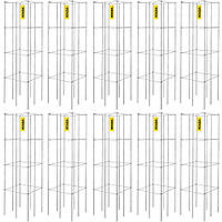 Клітини для томатів Vevor 30x30x117 см, 10 шт, сталь з ПВХ покриттям, вантажопідйомність 10 кг, легка установка, для кучерявих