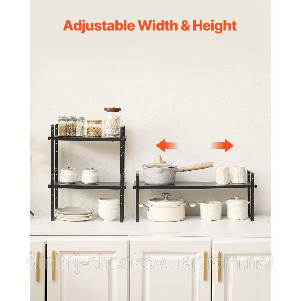 VEVOR 2-Tier Spice Rack Cabinet Organizer Countertop Shelf Storage Rack Black