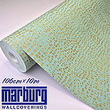 Шпалери вінілові 10.05 × 1.06 м Marburg 31355, бірюзові для спальні, вітальні, кухні, коридору, ванної кімнати, фото 3