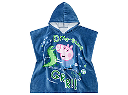 Peppa Pig Дитяче махрове пончо Свинка Пеппа - дитячий рушник із капюшоном для пляжу та басайну