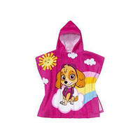PAW Patrol Дитяче махрове пончо Скай - дитячий рушник із капюшоном для пляжу та басайну Щенячий патруль