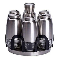 Набір баночок для спецій 6 шт 15х15х16 см карусель для зберігання спецій HP-1300