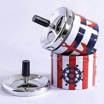 Пепельниця бездимна з кришкою металева, система юла, антизапах Лучшая цена