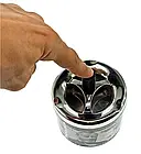 Пепельниця бездимна з кришкою металева, система юла, антизапах "Рибки" Лучшая цена, фото 2