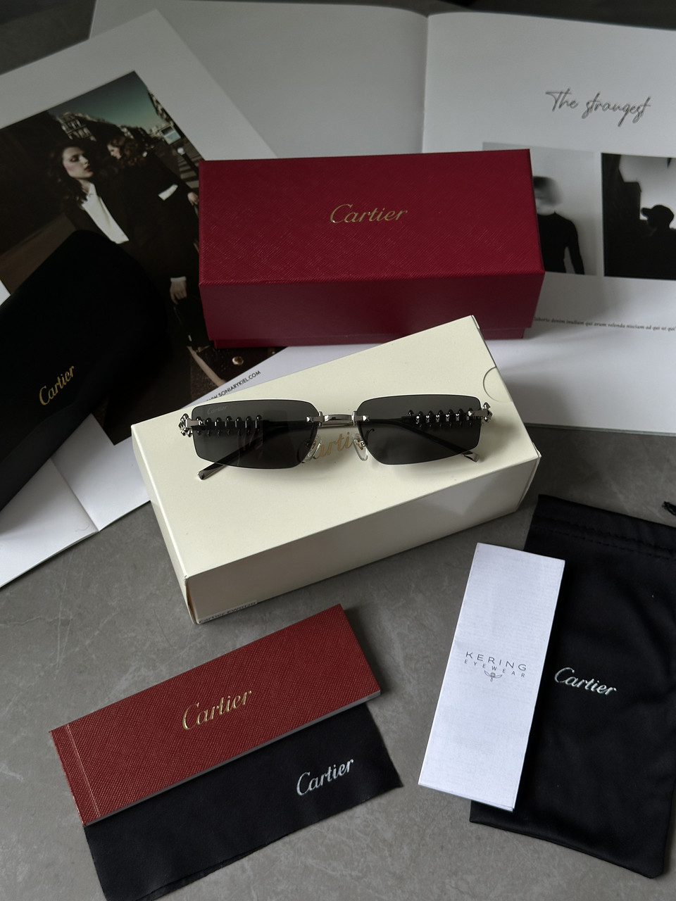 Жіночі брендові окуляри Cartier Clash Black/Silver CT0544S 001 L Cat.2 58/17/140 58/17/140 люкс якість