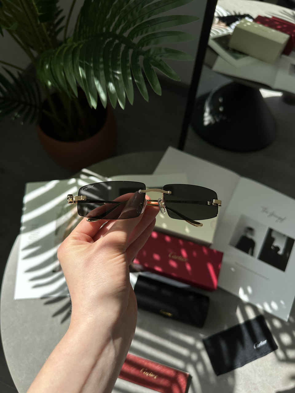 Жіночі брендові окуляри Cartier Panthère Black/Gold CT0505S 58/16/135 58/16/135 люкс якість