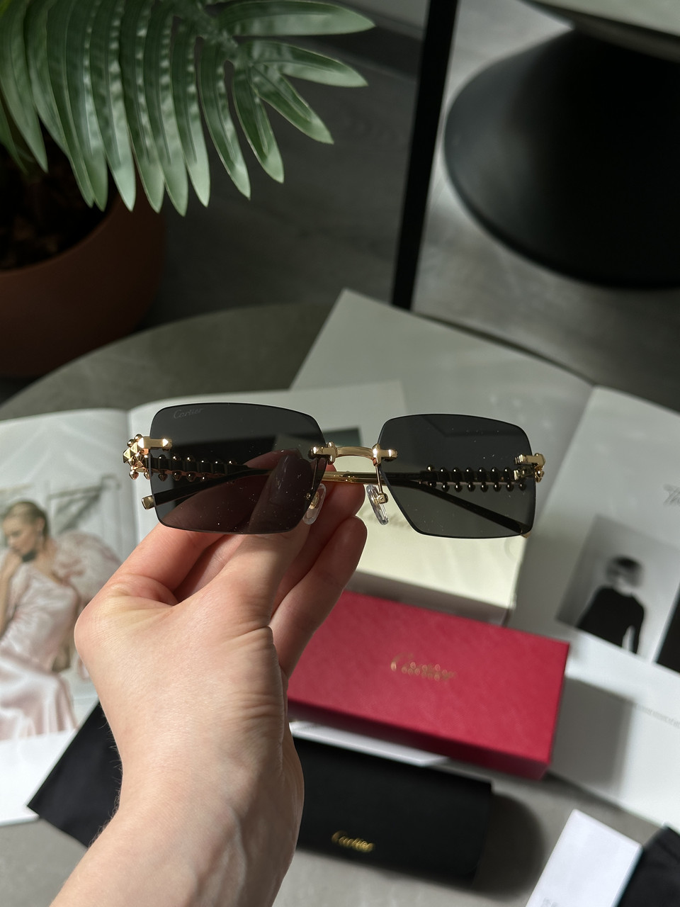 Жіночі брендові окуляри Cartier Clash Black/Gold CT0545S 001 L 58/17/140 58/17/140 люкс якість