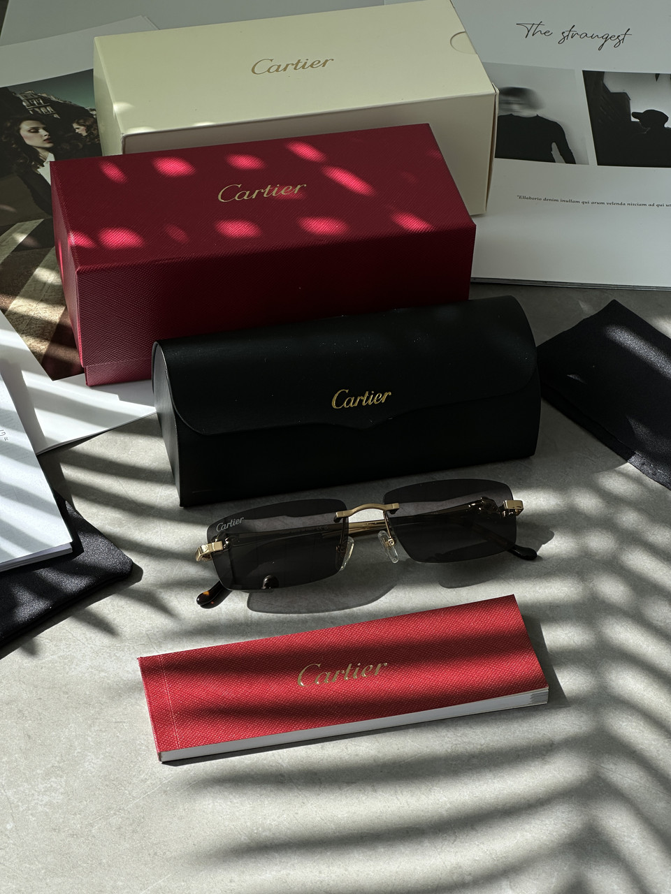Жіночі брендові окуляри Cartier Panthère Black/Gold CT0430S 004 AD 58/15/140 люкс якість