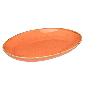 Овальна тарілка 24 см помаранчева, фарфор, Porland