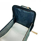 Рюкзак-манеж для мам водовідштовхувальний Сірий з пеленальним місцем 70х32 см, фото 6