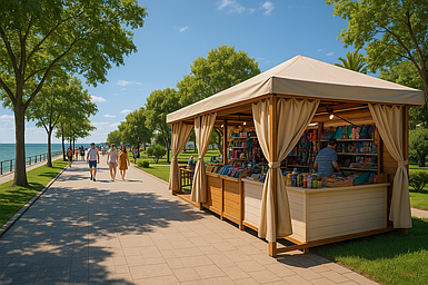 Штори для вуличної торгівлі в літніх лавках, тент-наметках, сезонних лавках, streetshop