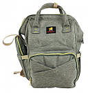 Сумка-рюкзак для мами Сіра 3 в 1 + сумка+USB+карабіни+пеленальний матрацик Baby GO, фото 2