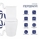 Унітаз-компакт Qtap Scorpio безободковий Ultra Quiet з сидінням Soft-close QT14222125AUQW, фото 4