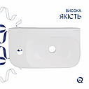 Комплект Qtap Tern: Раковина підвісна прамокутна ліва 450х250х158 мм White + Донний клапан PU02O, фото 4