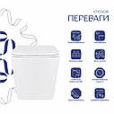 Унітаз підвісний Qtap Tern Ultra Quiet безобідковий з сидінням Soft-close WHITE QT17332303AW, фото 4