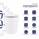 Унітаз підвісний Qtap Robin Ultra Quiet безобідковий з сідінням Soft-close 520x365x365 мм WHITE, фото 5