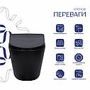 Унітаз підвісний Qtap Scorpio Ultra Quiet безобідковий з сидінням Soft-close MATT BLACK QT14332380AMB, фото 3