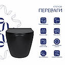 Унітаз підвісний Qtap Robin New Ultra Quiet безобідковий з сидінням Soft-close MATT BLACK QT13332381АSMB, фото 4