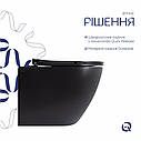 Унітаз підвісний Qtap Robin New Ultra Quiet безобідковий з сидінням Soft-close MATT BLACK QT13332381АSMB, фото 5