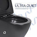 Унітаз підвісний Qtap Robin New Ultra Quiet безобідковий з сидінням Soft-close MATT BLACK QT13332381АSMB, фото 6