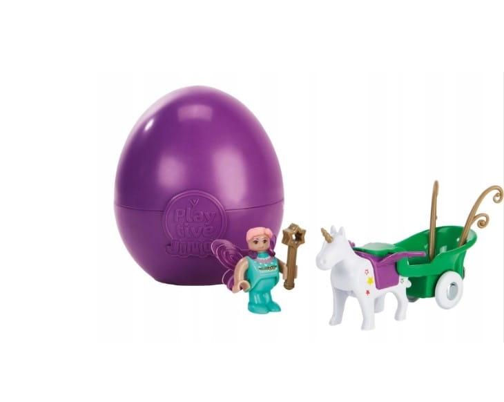 Playtive Ігровий набір іграшка-сюрприз Єдиноріг з каретою та фея підходить для дерев'яної залізниці Playtive, Brio, Ecotoys, Doris, фото 1