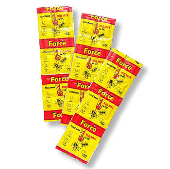 Пластини від комарів, мух і ос Форс Force без запаху 10шт