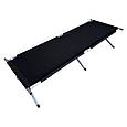 Розкладне ліжко НАТО для військових Leobro до 120 кг з чохлом, чорний, фото 6