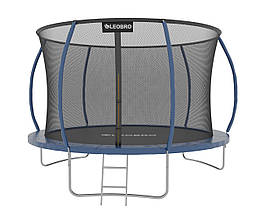Батут із внутрішньою захисною сіткою 252 см Leobro Premium Pro чорний/синій