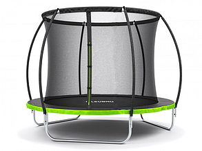 Батут із внутрішньою захисною сіткою 252 см Leobro Pro 8FT чорний/зелений