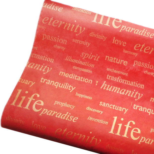Подарунковий папір ретро "Life"(58) золото на червоному