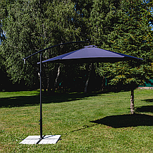 Садова парасолька Leobro з боковим подовжувачем та LED освітленням, синій