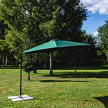 Складна садова парасолька з боковим подовжувачем Leobro 3 метри зелений