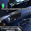 Компресор для велосипеда машини мотоцикла акумуляторний для підкачки шин Електронасос Hoco 5000mAh Type-C, фото 10