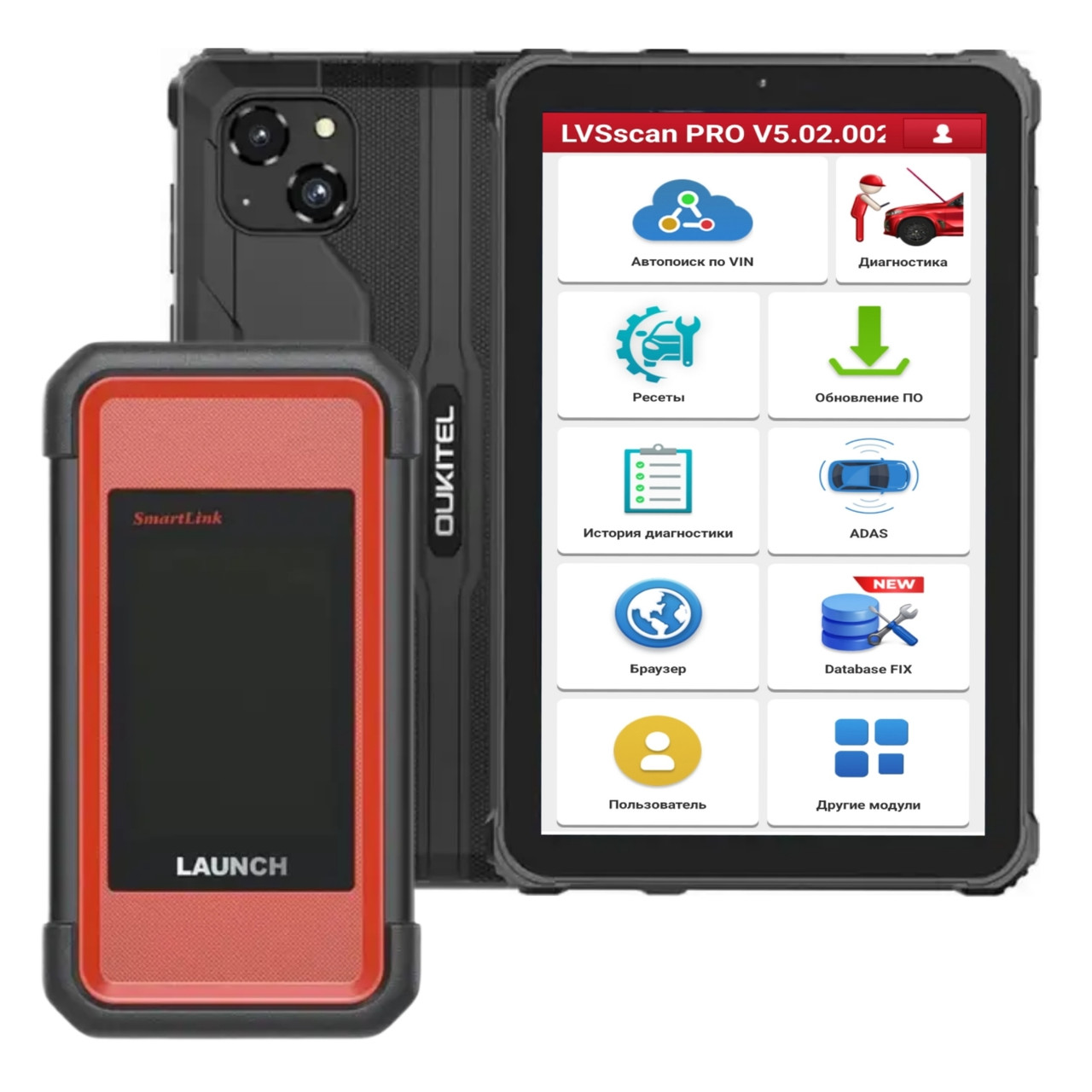 Мультимарковий автосканер Смартлінк C 2.0 + LVS SCAN + ПЛАНШЕТ 10" OUKITEL PAD RT9 (6/256) 4G LTE