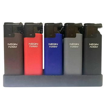 Запальничка кишенькова багаторазова NEON-218WN Turbo Rubber Леон